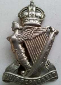 The insignia of the Royal Irish Rifles as worn by Robert.